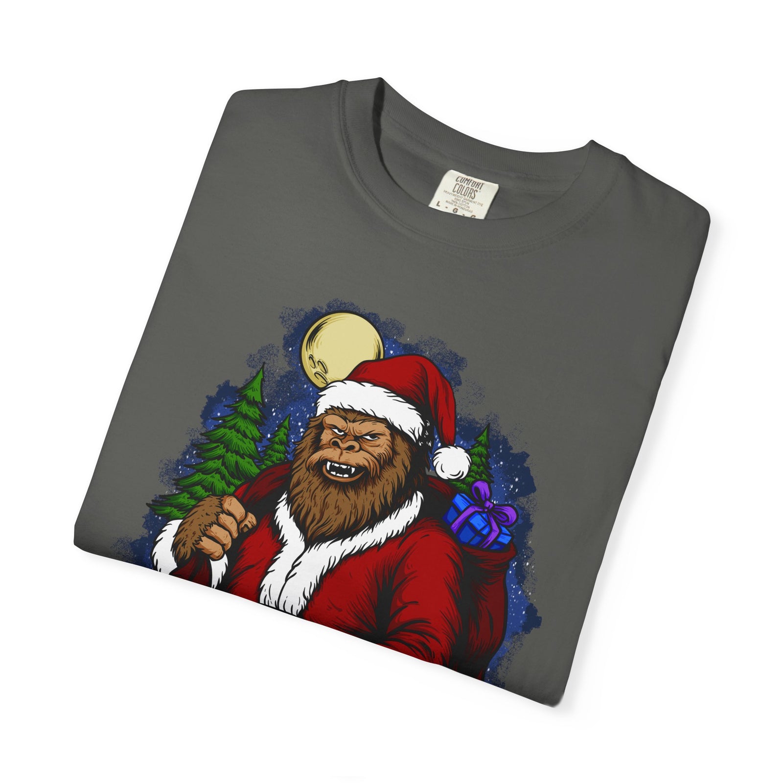Funny Christmas Bigfoot T-shirt - "I Don't Believe in You Either"