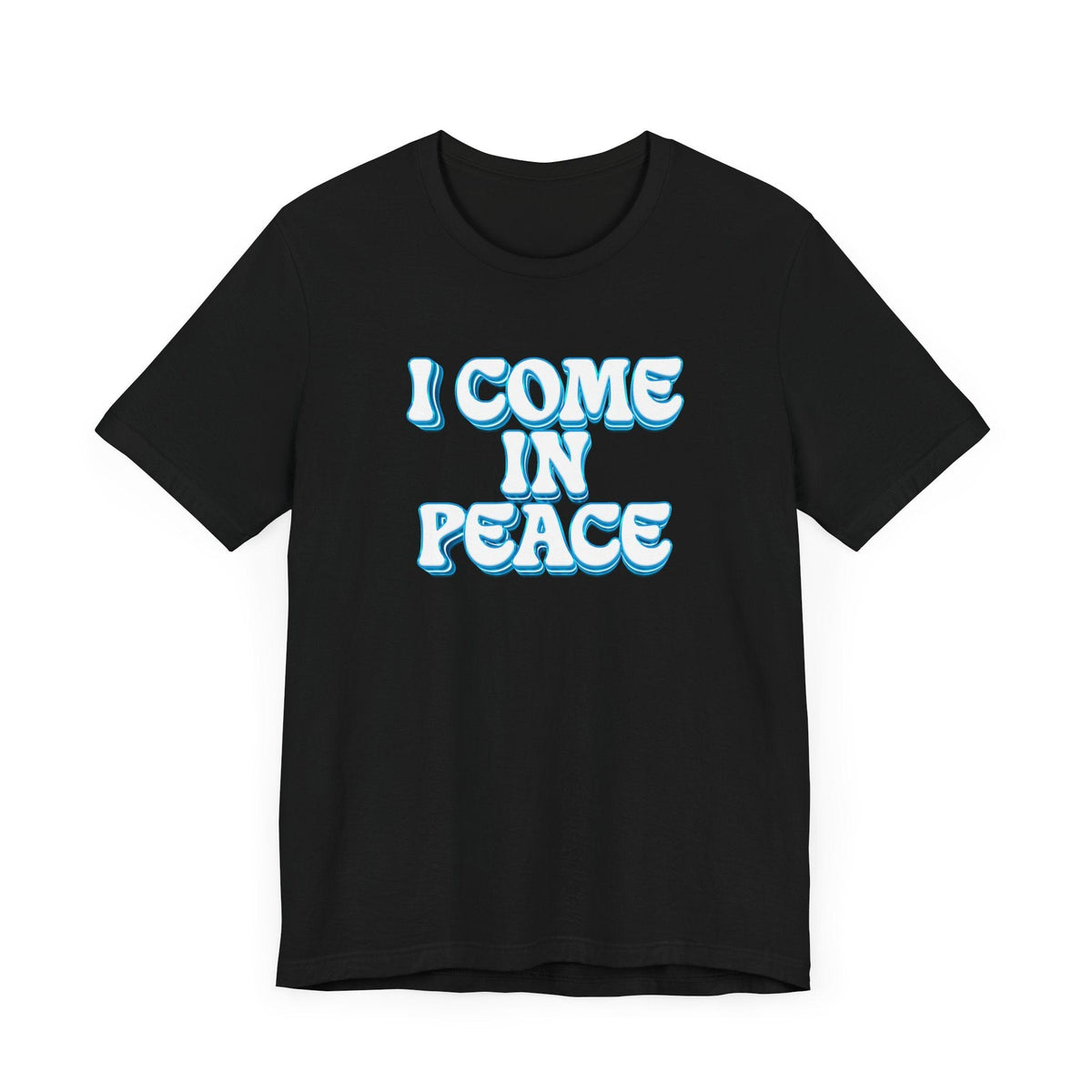 I Come In Peace | Deluxe Navy Unisex Tee.