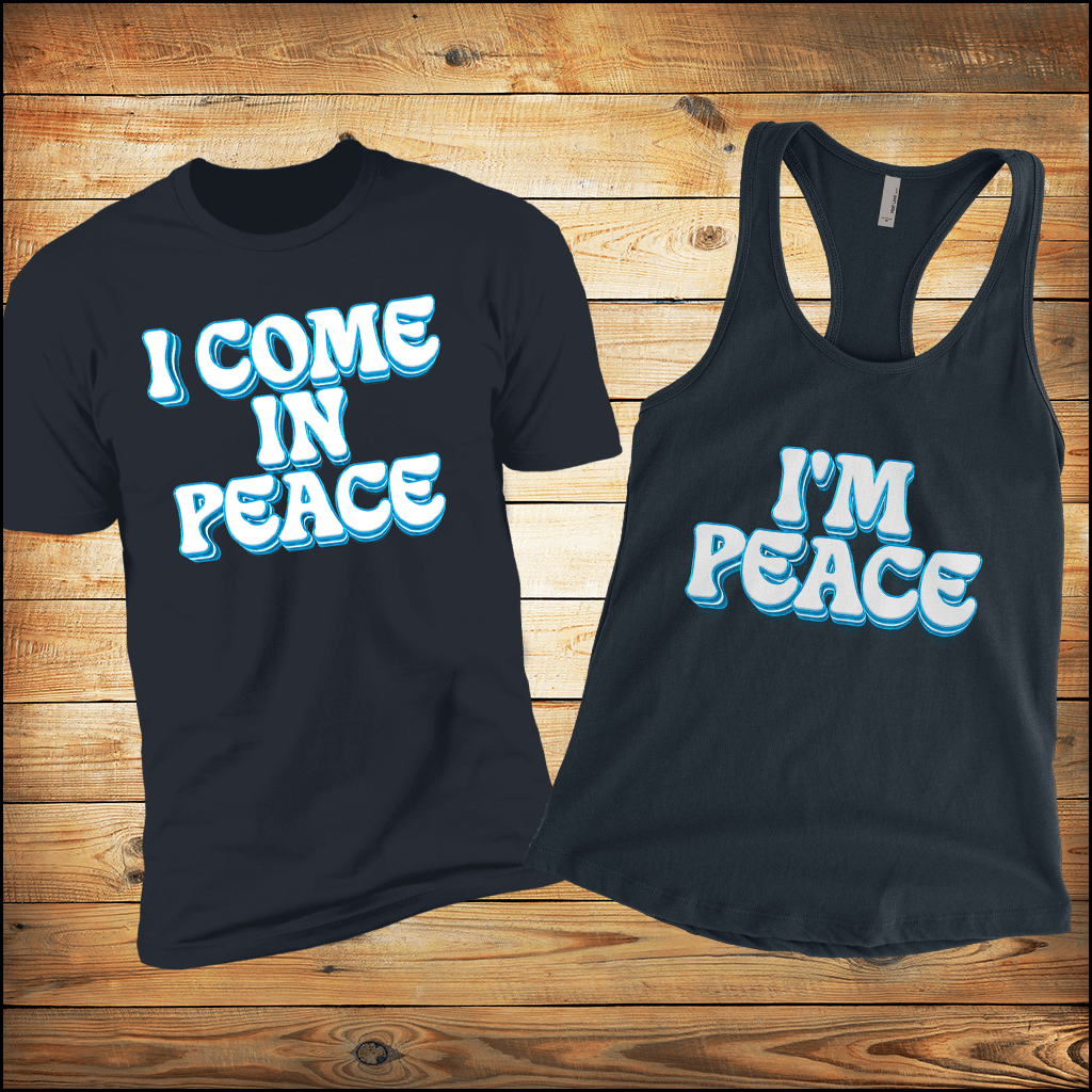 I Come In Peace &amp; I&#39;m Peace | Tank &amp; Tee Bundle | Midnight Navy